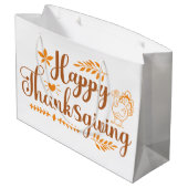 Happy Thanksgiving Große Geschenktüte (Rückseite Schrägansicht)