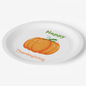 Happy Thanksgiving großen Kürbis Pappteller (Schrägansicht)