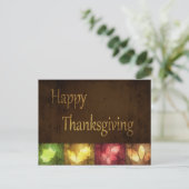 Happy Thanksgiving Grunge Blätter Feiertagspostkarte (Stehend Vorderseite)