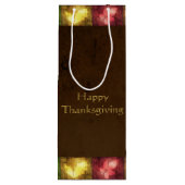 Happy Thanksgiving Grunge Blätter Geschenktüte Für Weinflaschen (Rückseite)