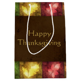 Happy Thanksgiving Grunge Blätter Mittlere Geschenktüte