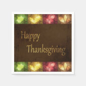 Happy Thanksgiving Grunge Blätter Serviette (Vorderseite)