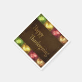 Happy Thanksgiving Grunge Blätter Serviette (Ecke)