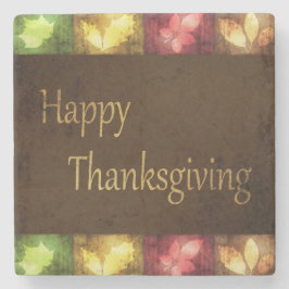 Happy Thanksgiving Grunge Blätter Steinuntersetzer