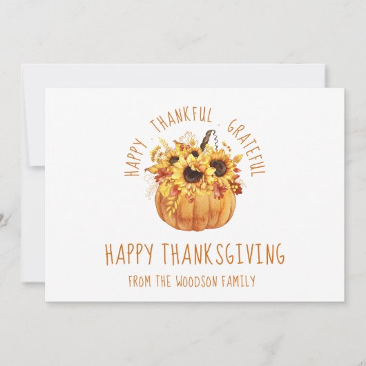 Happy Thanksgiving Gruß (Vorderseite)