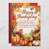 Happy Thanksgiving Gruß Feiertagskarte (Vorne/Hinten)