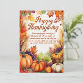 Happy Thanksgiving Gruß Feiertagskarte (Stehend Vorderseite)