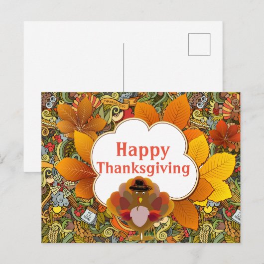 Happy Thanksgiving Gruß Postkarte (Vorne/Hinten)