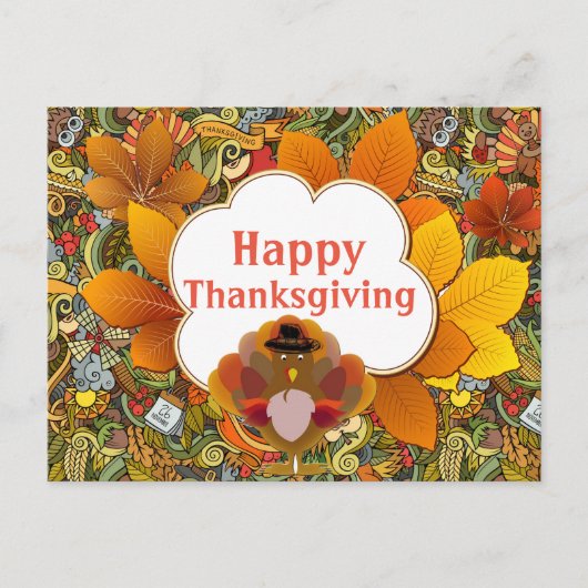 Happy Thanksgiving Gruß Postkarte (Vorderseite)
