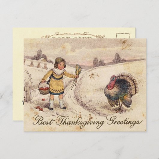 Happy Thanksgiving Grüße Feiertagspostkarte (Vorne/Hinten)