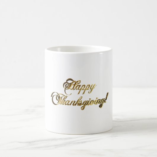 Happy Thanksgiving Handwriting Typografie Chic Kaffeetasse (Mittel)