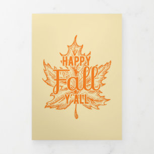 Happy Thanksgiving Happy Fall Yall Dreifach Gefaltete Karte