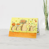 Happy Thanksgiving Hedgehogs Greeting Karte (Vorderseite)