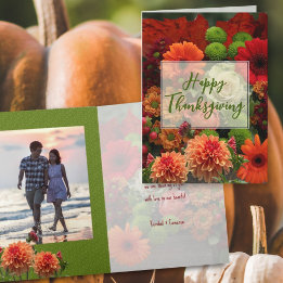 Happy Thanksgiving Herbst Bouquet Foto Feiertagskarte