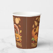 Happy Thanksgiving Herbst Erntepapier Tasse Pappbecher (Rechts)