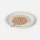 Happy Thanksgiving Herbst Herbst Runde Pop Baum Pappteller (Schrägansicht)
