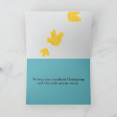 Happy Thanksgiving Herbstbäume Herbstlaube Karte (Innenseite)