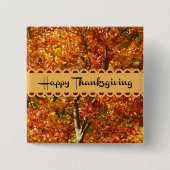 Happy Thanksgiving - Herbstfarben Button (Vorderseite)