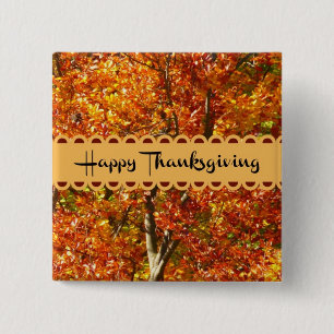 Happy Thanksgiving - Herbstfarben Button