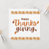 Happy Thanksgiving-Herbstfarben Karte (Vorderseite/Rückseite Beispiel)
