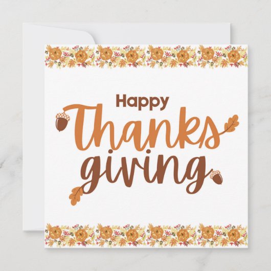 Happy Thanksgiving-Herbstfarben Karte (Vorderseite)