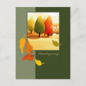 Happy Thanksgiving Herbstlandschaft Feiertagspostkarte (Vorderseite)