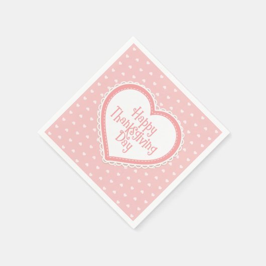 Happy Thanksgiving Herz Rahmen | Serviette (Ecke)