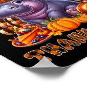 Happy Thanksgiving Hippo Kostüm Türkei Fall Verlas Poster (Ecke)