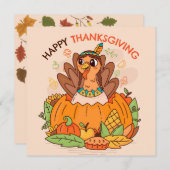 Happy Thanksgiving Holiday Card Feiertagskarte (Vorne/Hinten)
