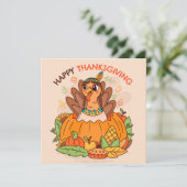Happy Thanksgiving Holiday Card Feiertagskarte (Stehend Vorderseite)