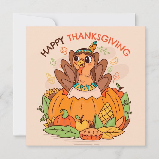 Happy Thanksgiving Holiday Card Feiertagskarte (Vorderseite)