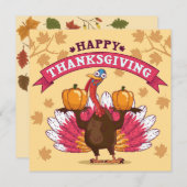 Happy Thanksgiving Holiday Card Feiertagskarte (Vorne/Hinten)
