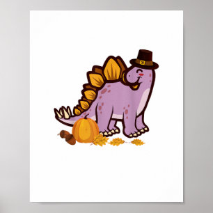 Happy Thanksgiving Holiday Niedlich Stegosaurus Di Poster