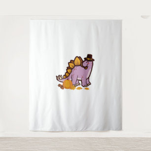 Happy Thanksgiving Holiday Niedlich Stegosaurus Di Wandteppich