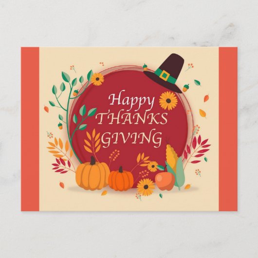 Happy Thanksgiving Holiday Postkarte (Vorderseite)