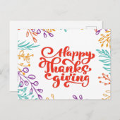 Happy Thanksgiving Holiday Postkarte (Vorne/Hinten)