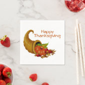 Happy Thanksgiving Horn of Plenty Serviette (Beispiel)