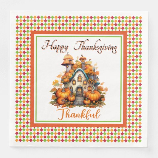 Happy Thanksgiving House Serviette (Vorderseite)