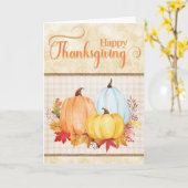 Happy Thanksgiving Hübsche Wasserfarbenkürbis Karte (Gelbe Blume)