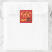 Happy Thanksgiving | Ich bin dir dankbar Quadratischer Aufkleber (Tasche)