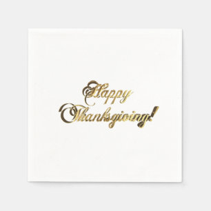 Happy Thanksgiving Imitate Gold Foil Typografie Serviette