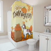 Happy Thanksgiving Irish Red and White Setter Duschvorhang (Beispiel)