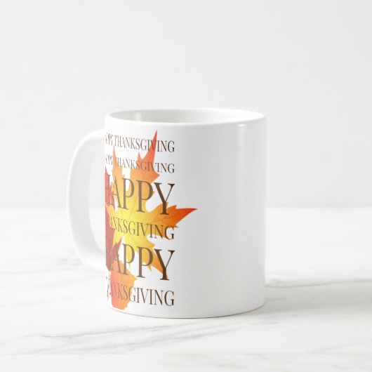 Happy Thanksgiving Kaffeetasse (Vorderseite Links)