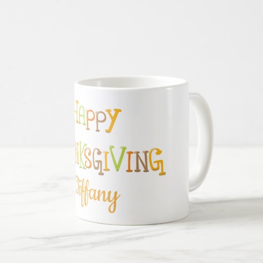 Happy Thanksgiving Kaffeetasse (VorderseiteRechts)