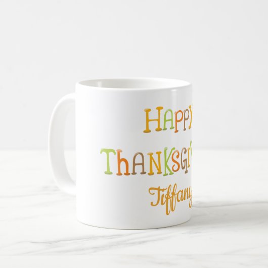 Happy Thanksgiving Kaffeetasse (Vorderseite Links)