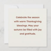 Happy Thanksgiving Karte (Rückseite)