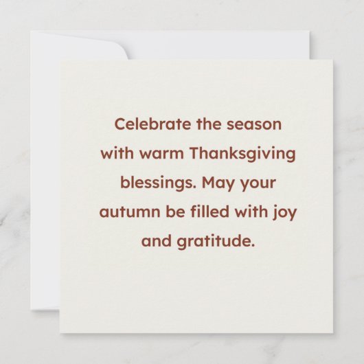 Happy Thanksgiving Karte (Rückseite)