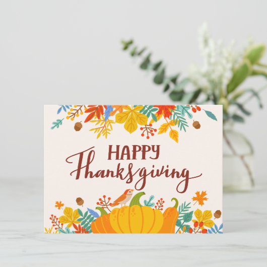 Happy Thanksgiving Karte (Stehend Vorderseite)