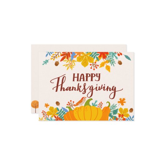 Happy Thanksgiving Karte (Vorderseite/Rückseite Beispiel)