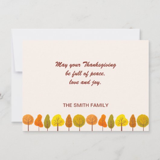 Happy Thanksgiving Karte (Rückseite)